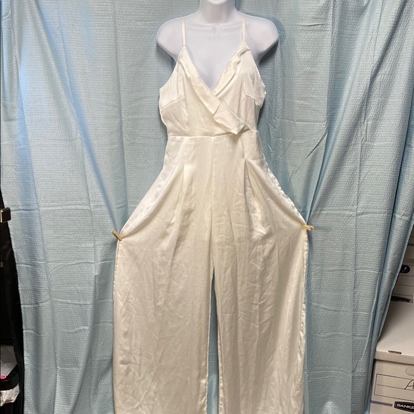 Altar’d State size Large Elegant off White Jumpsuit poly 1 piece lined - Picture 1 of 8